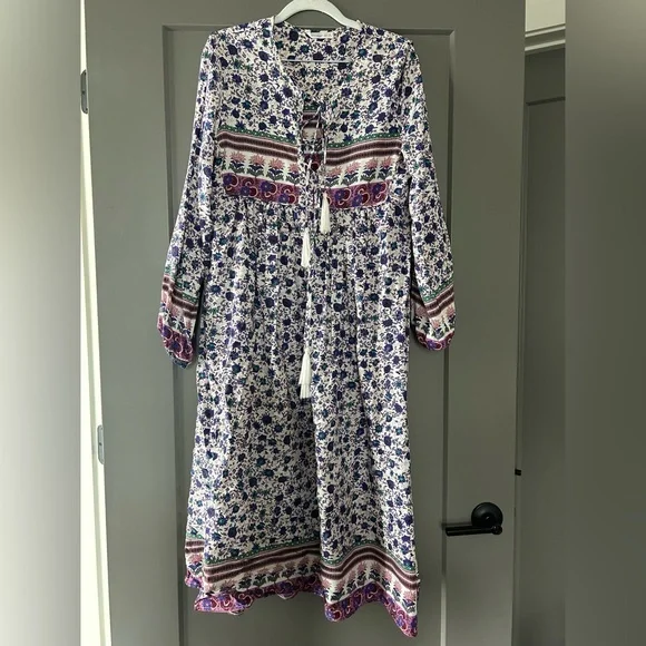 R. Vivimos Women’s Long Sleeves Floral Print Retro - Picture 2 of 3